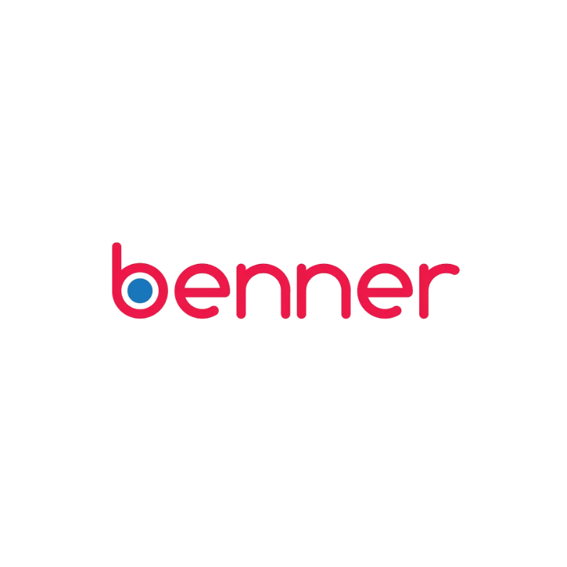 Logo da empresa Benner, interativa ao passar o mouse por cima ela aumenta de tamanho