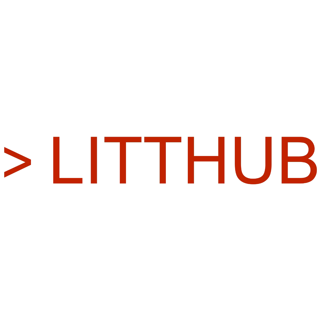 Logo da empresa Litthub, interativa ao passar o mouse por cima ela aumenta de tamanho