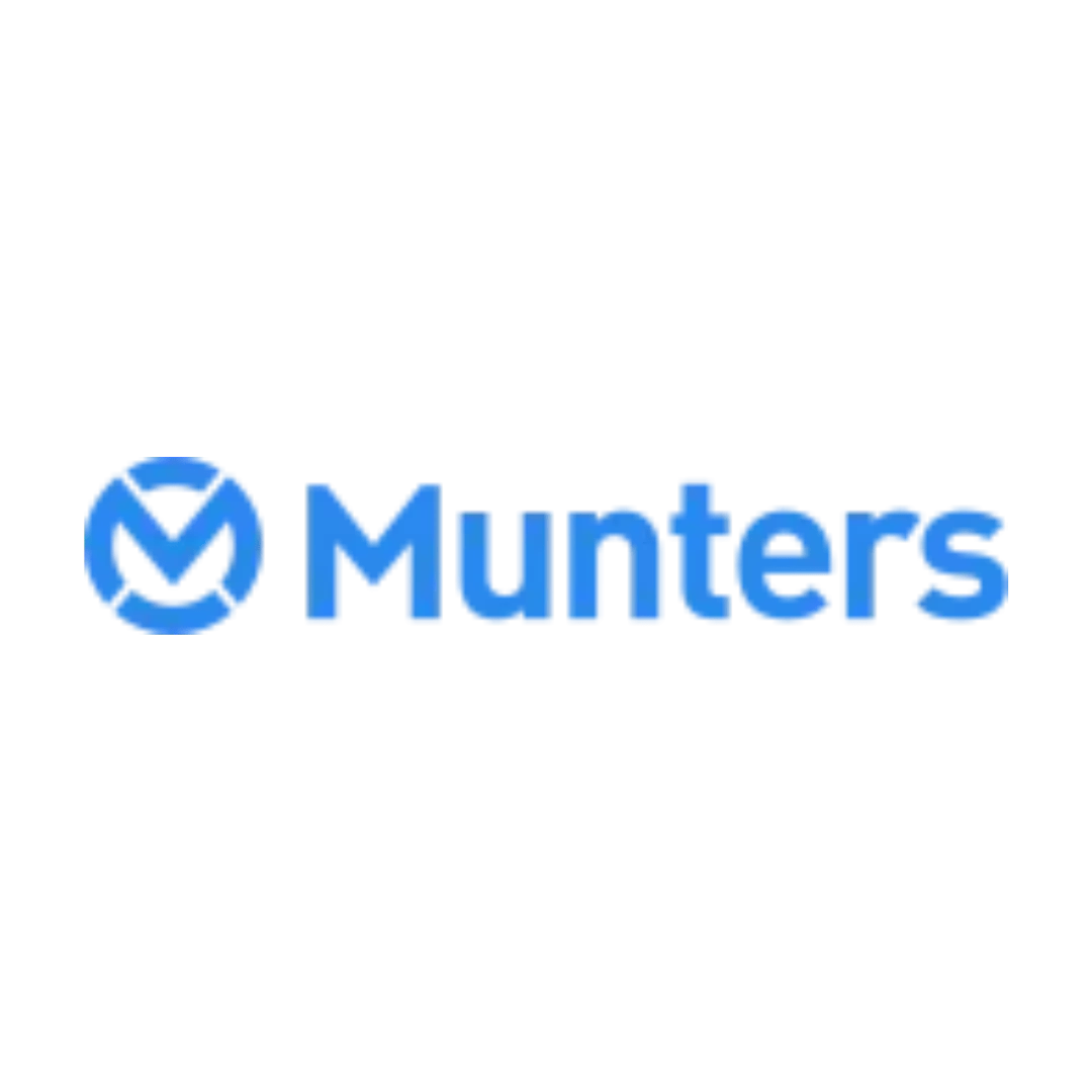 Logo da empresa Munters, interativa ao passar o mouse por cima ela aumenta de tamanho