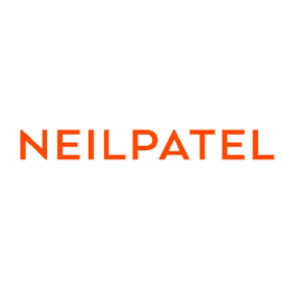 Logo da empresa Neilpatel, interativa ao passar o mouse por cima ela aumenta de tamanho