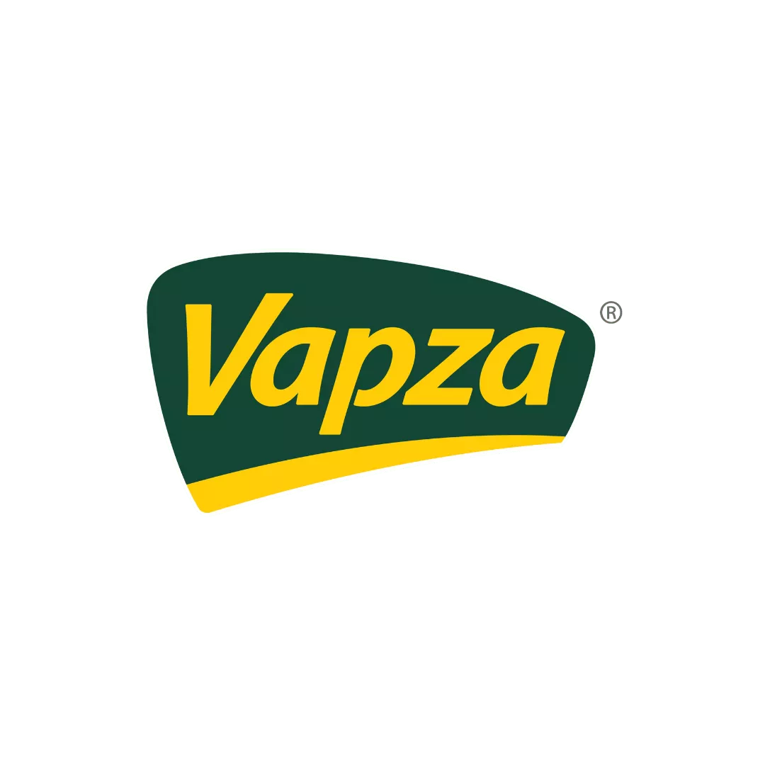 Logo da empresa Vapza, interativa ao passar o mouse por cima ela aumenta de tamanho